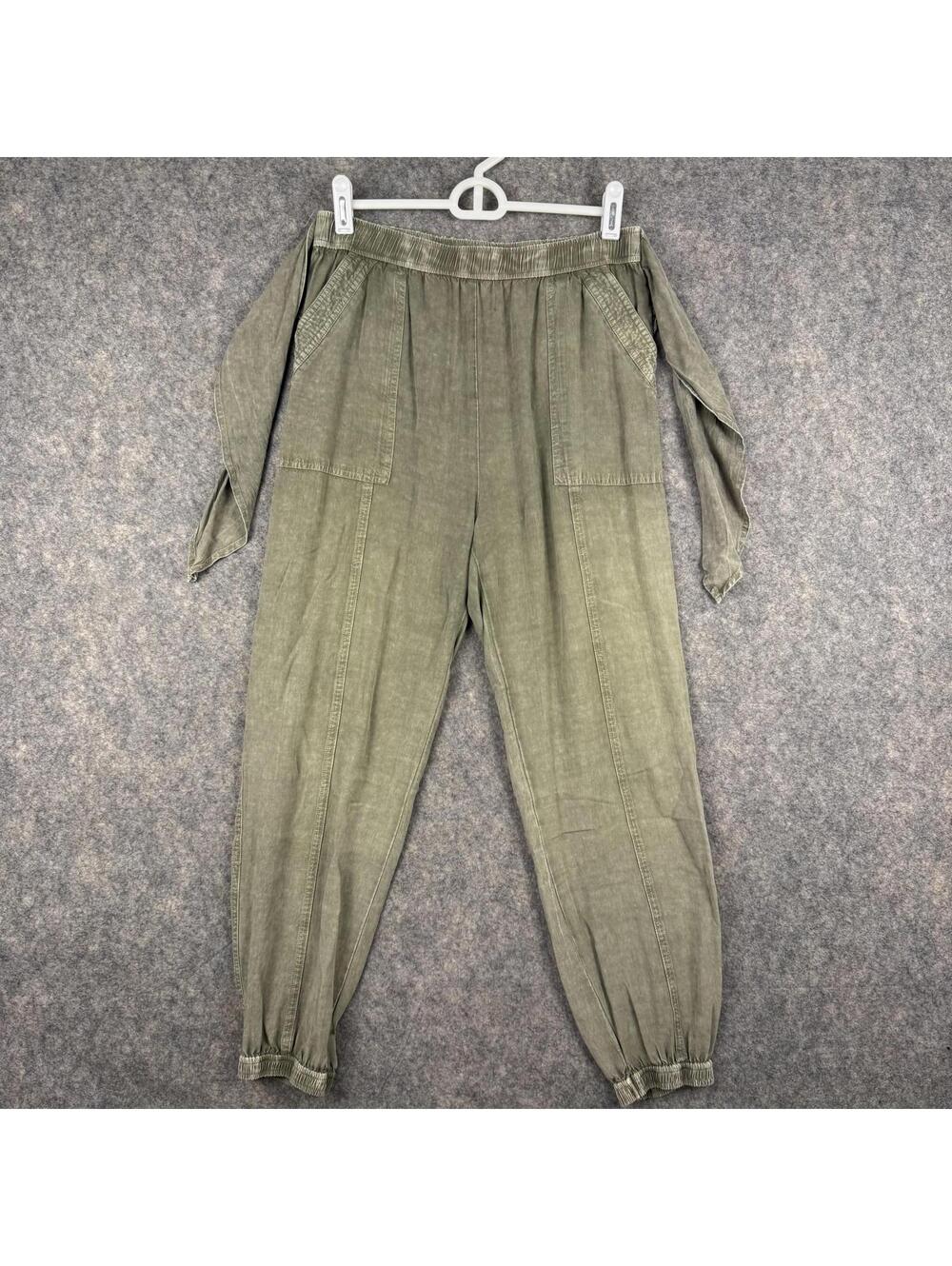 Vestique Jogger Pants Tie At Waist Olive Green Whimsical Fairy Forest Small 101